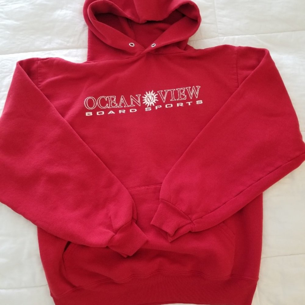 Red/White Sweatshirt "Ocean View Board Sports" Size Small